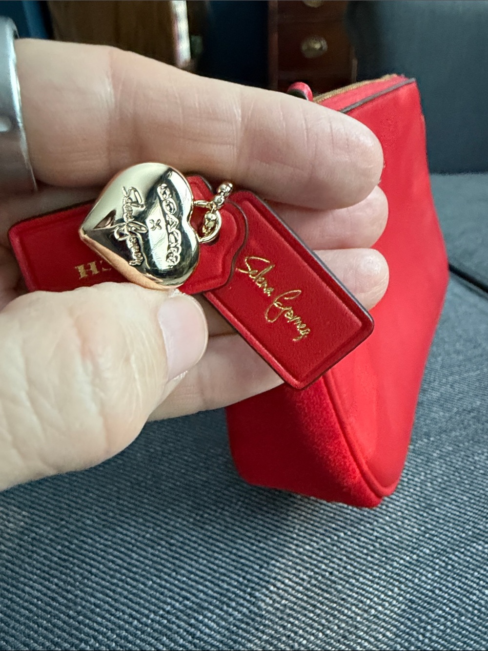 Coach Red Leather Mini Shoulder Bag with Gold Chain - Selena Gomez partnership - Picture 4 of 9